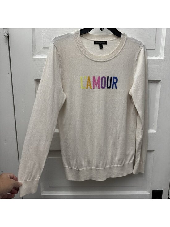 Banana Republic Tops - Banana Republic L’Amour Sweater Women Medium Ivory Graphic Lightweight Knit